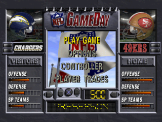 NFL GameDay title screen for Playstation